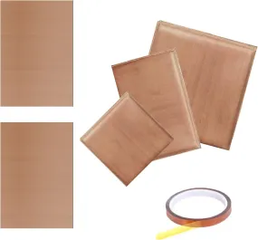 6 Pack Heat Press Pillows Mat Kit -3 Different Size Thermal Teflon Pillow,2 Teflon Sheet and 1 Heat Tape for HTV Project,Ironing