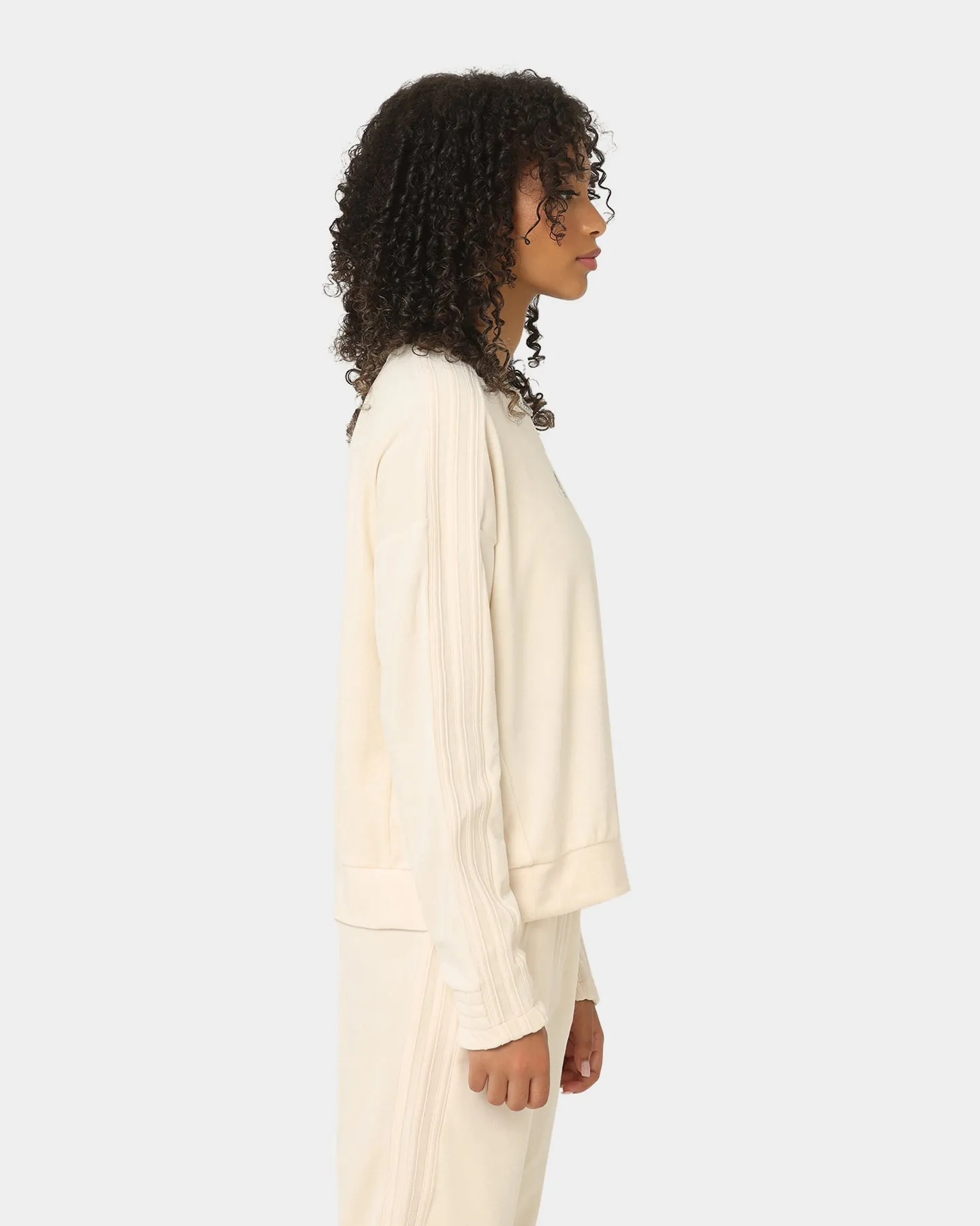 Adidas Women's Velour Crewneck Wonder White