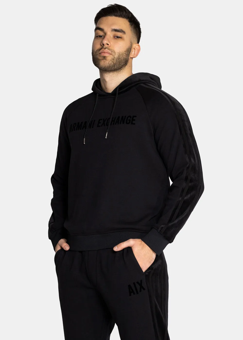 armani exchange Velour black sweatshirt