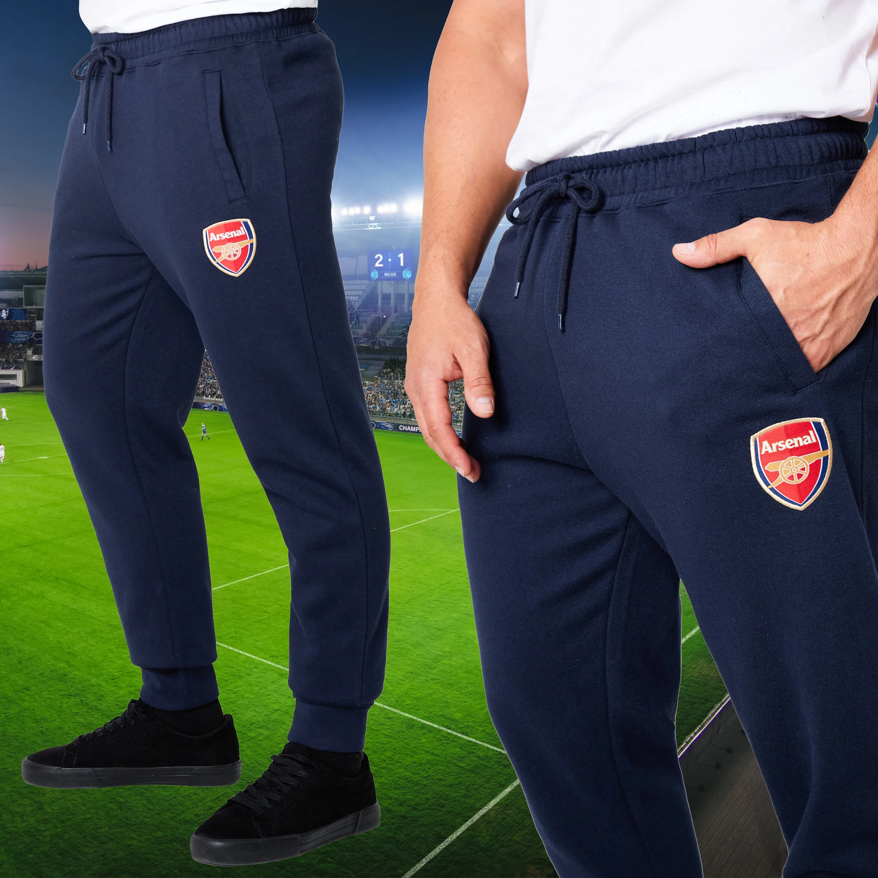 Arsenal F.C. Mens Sweatpants with 2 Pockets and Cuffed Ankles