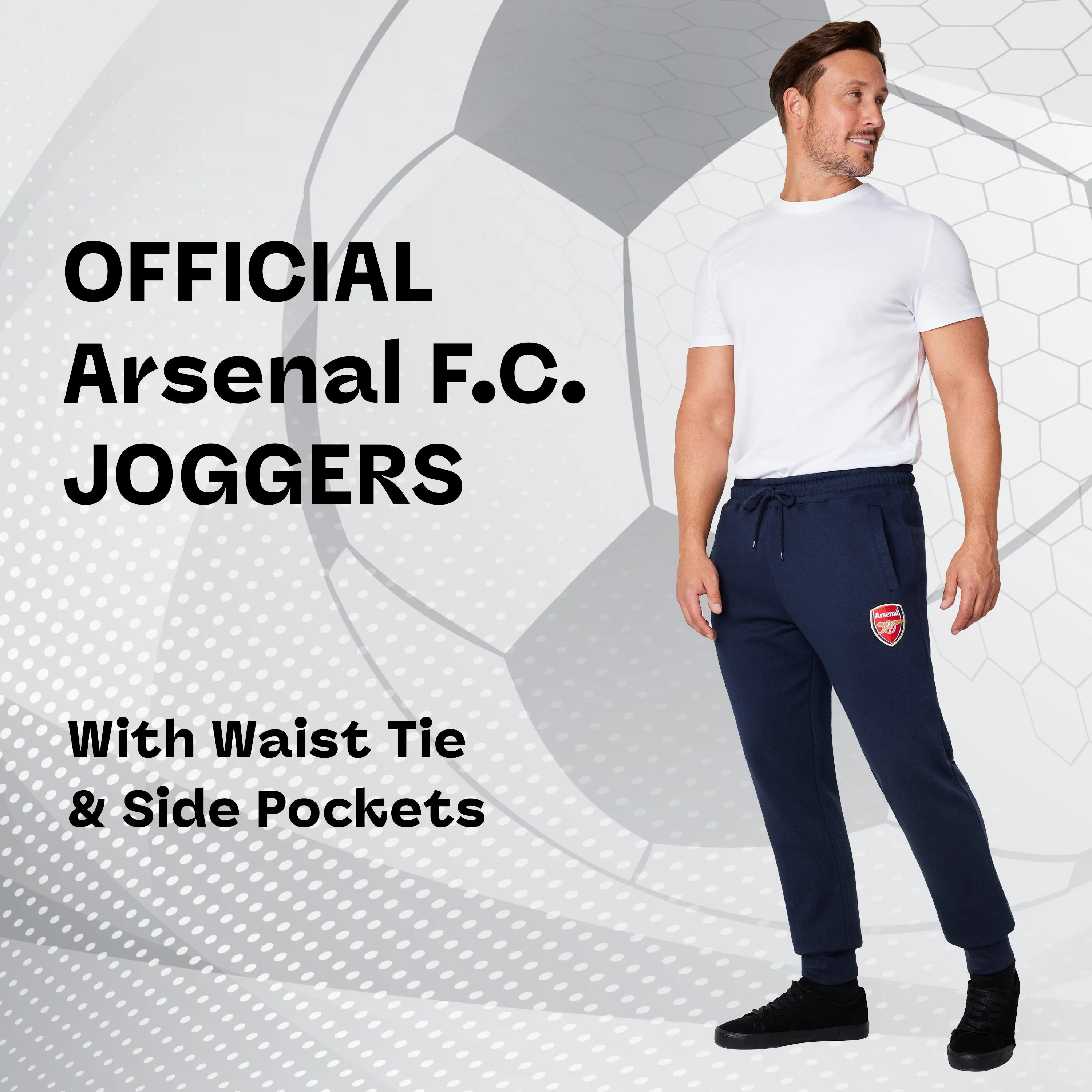 Arsenal F.C. Mens Sweatpants with 2 Pockets and Cuffed Ankles
