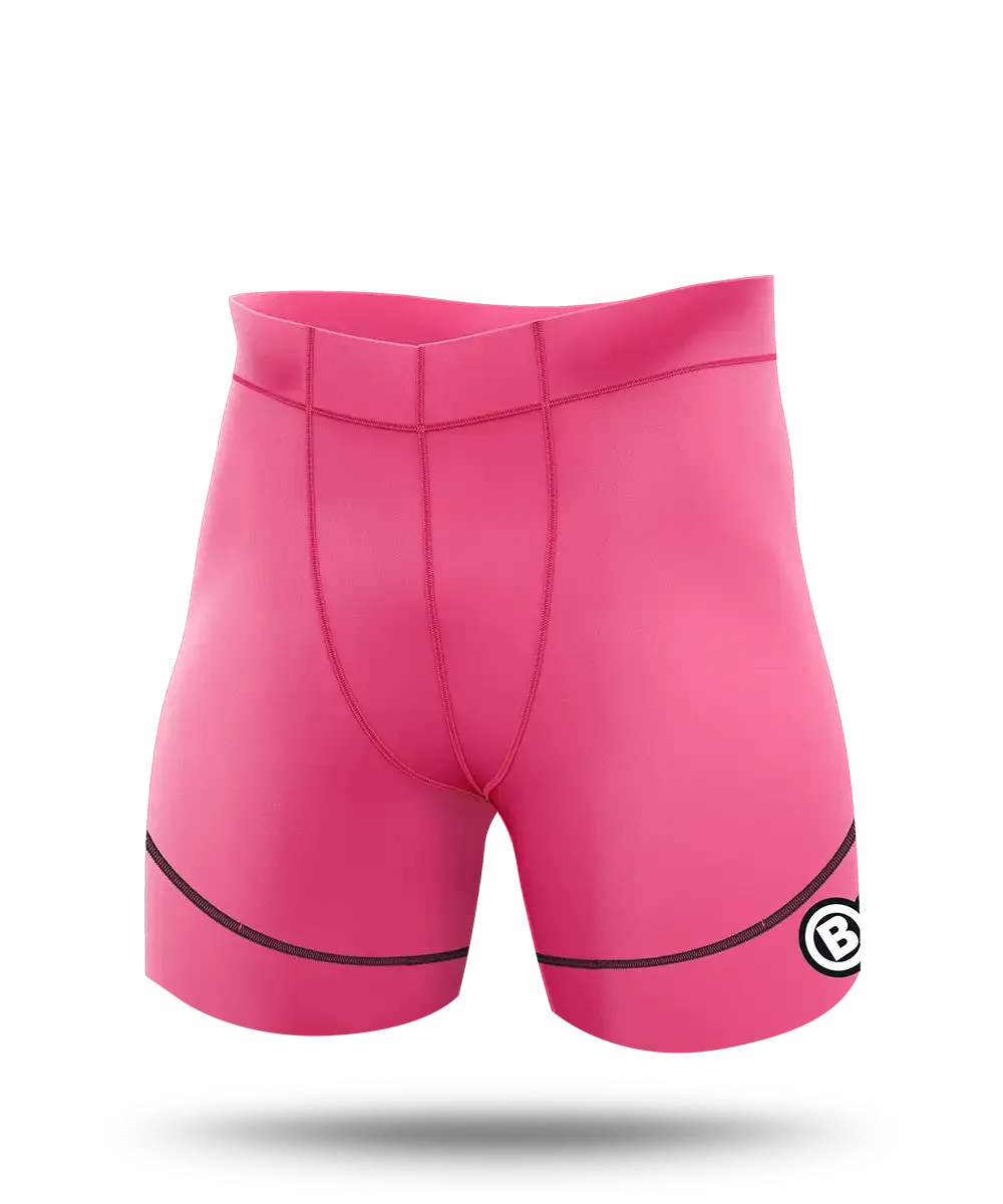 Athlete Compression Half Quad Shorts Mens Pink