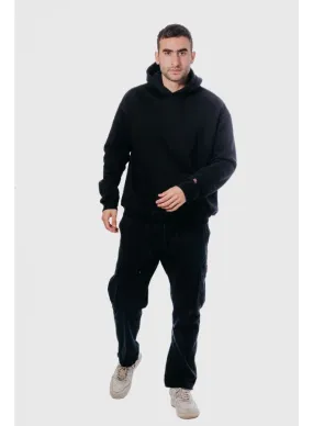 Basic Oversized Hoodie-Black