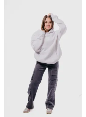 Basic Oversized Hoodie-White