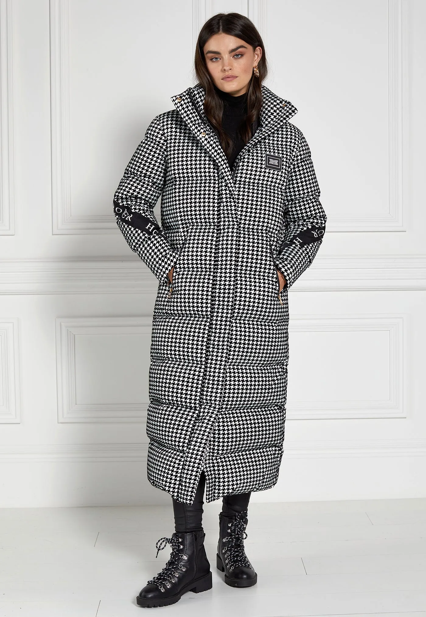 Camden Longline Coat - Houndstooth