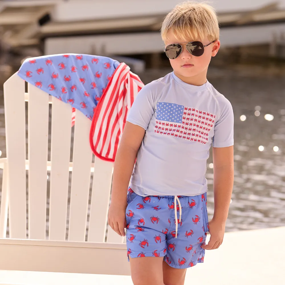 Compression Swim Shorts - Coastal Crab