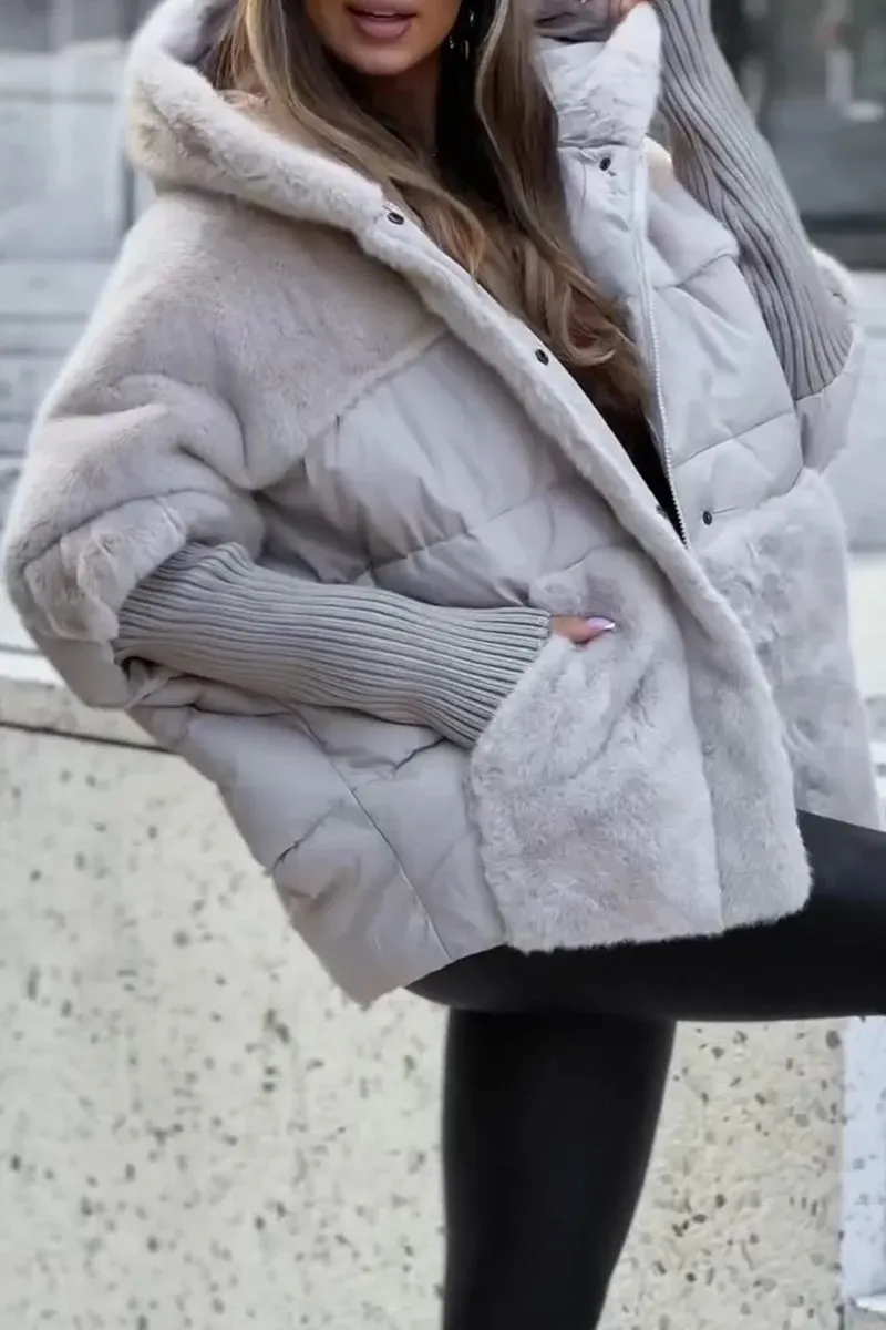 Criss - Multicolor Women's Thermal Jacket with Hood for Winter
