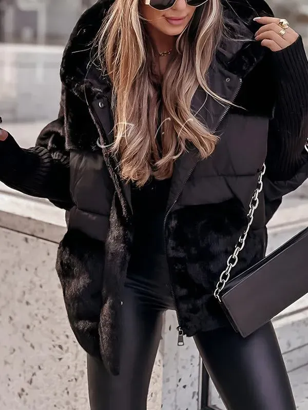 Criss - Multicolor Women's Thermal Jacket with Hood for Winter