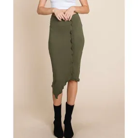 Culture Code MERROW TRIM ASYMMETRIC HEM SKIRT