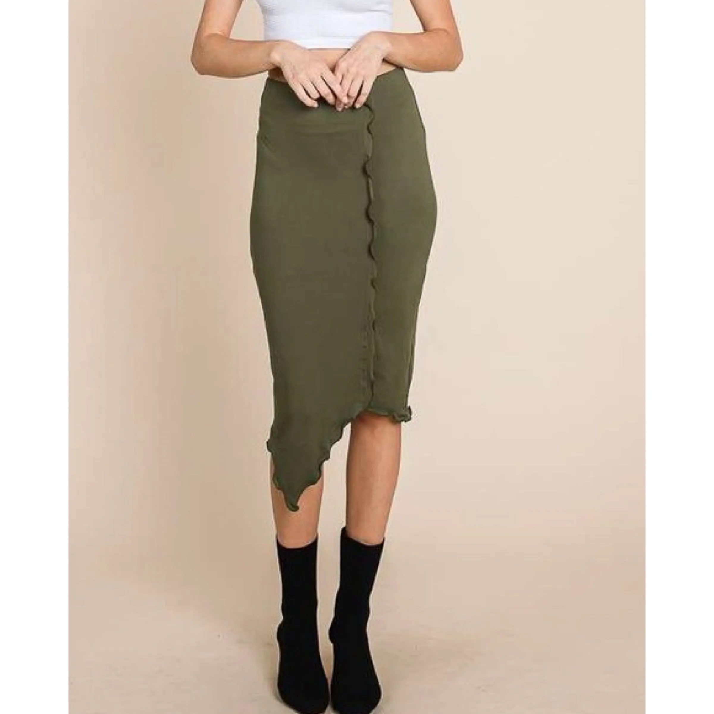 Culture Code MERROW TRIM ASYMMETRIC HEM SKIRT