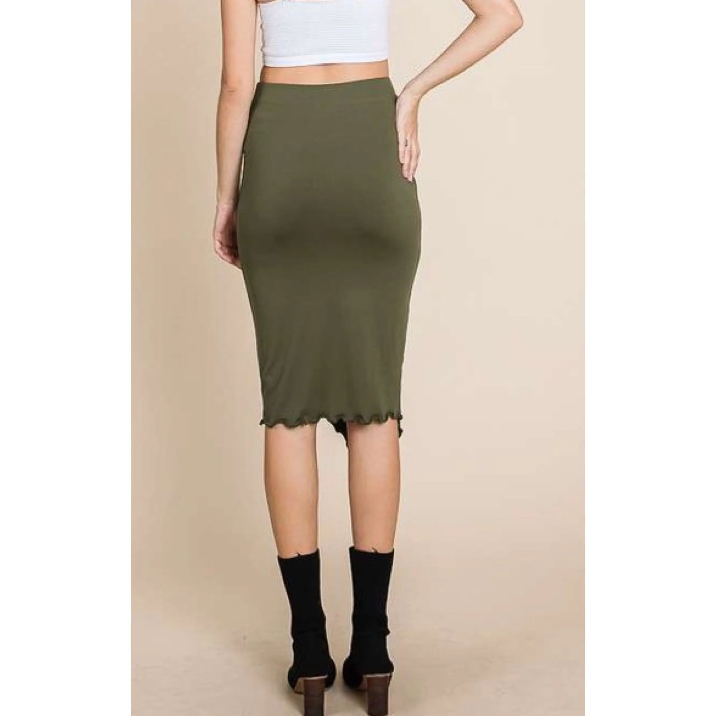 Culture Code MERROW TRIM ASYMMETRIC HEM SKIRT