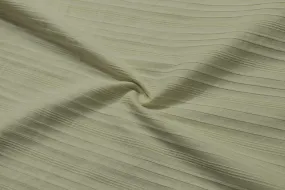 Dark Cream Stripes Cotton Pleated Fabric
