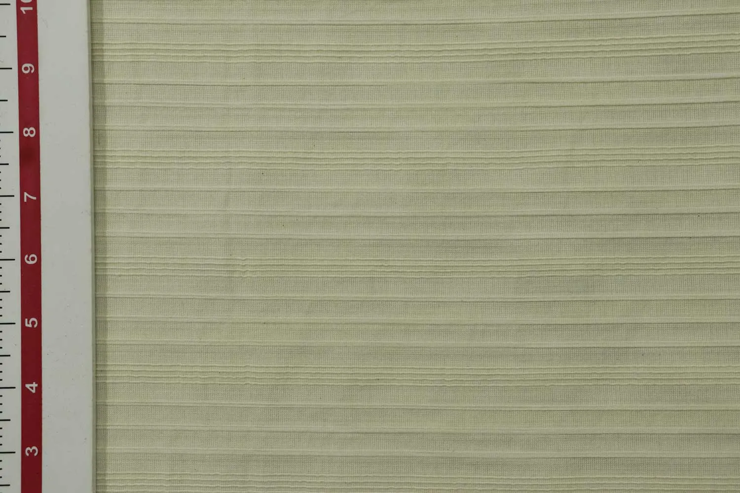 Dark Cream Stripes Cotton Pleated Fabric