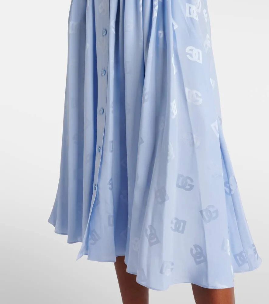 Dolce&Gabbana DG pleated silk shirt dress