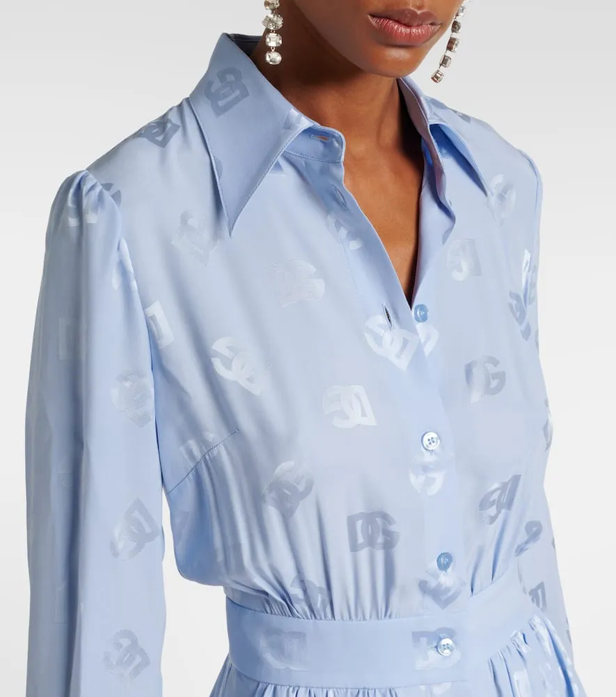 Dolce&Gabbana DG pleated silk shirt dress