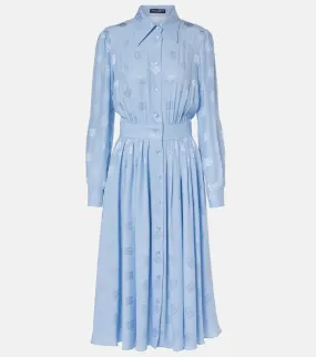 Dolce&Gabbana DG pleated silk shirt dress