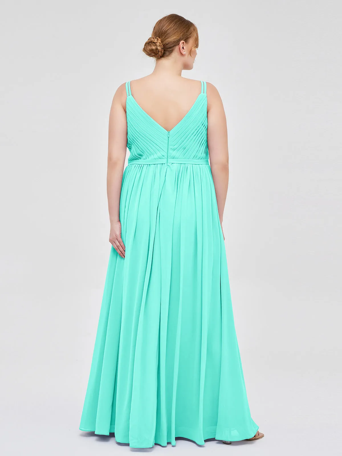 Double Strap Chiffon Bridesmaid Dresses Spa Plus Size