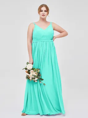 Double Strap Chiffon Bridesmaid Dresses Spa Plus Size