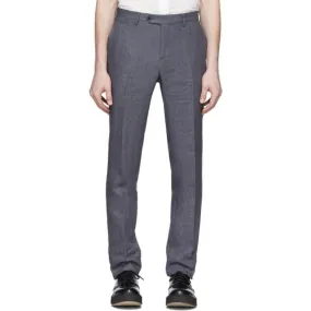 Eidos Grey Linen Slim Suit Trousers