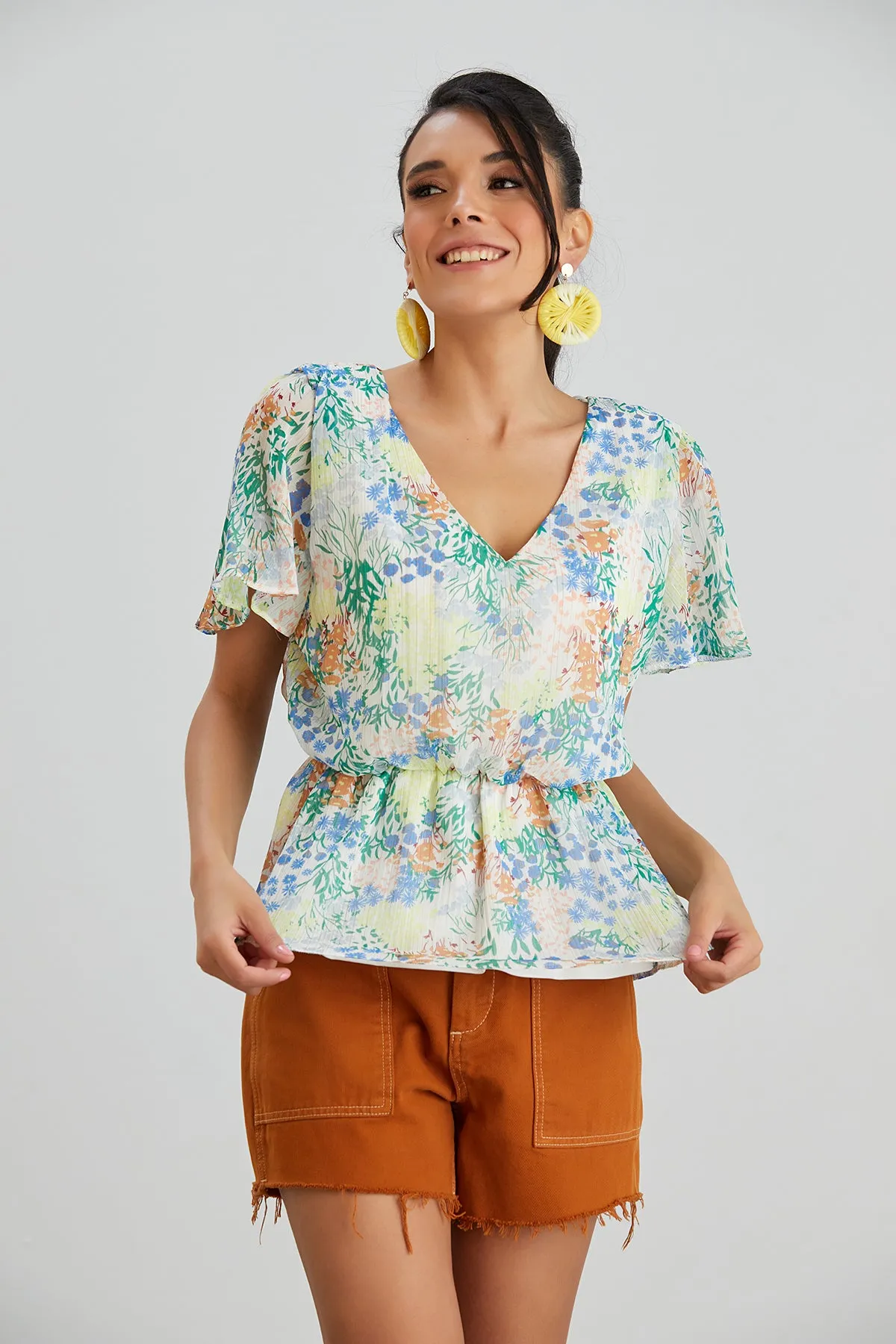 Floral print Elasticated Summer Top