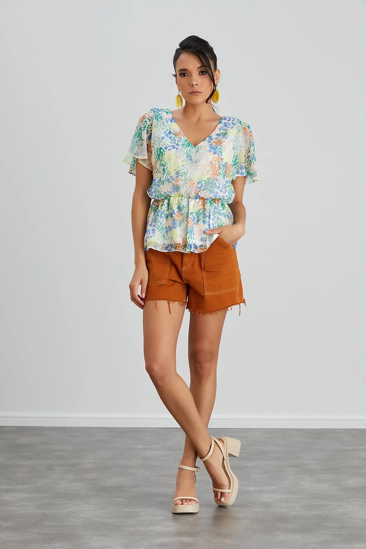 Floral print Elasticated Summer Top