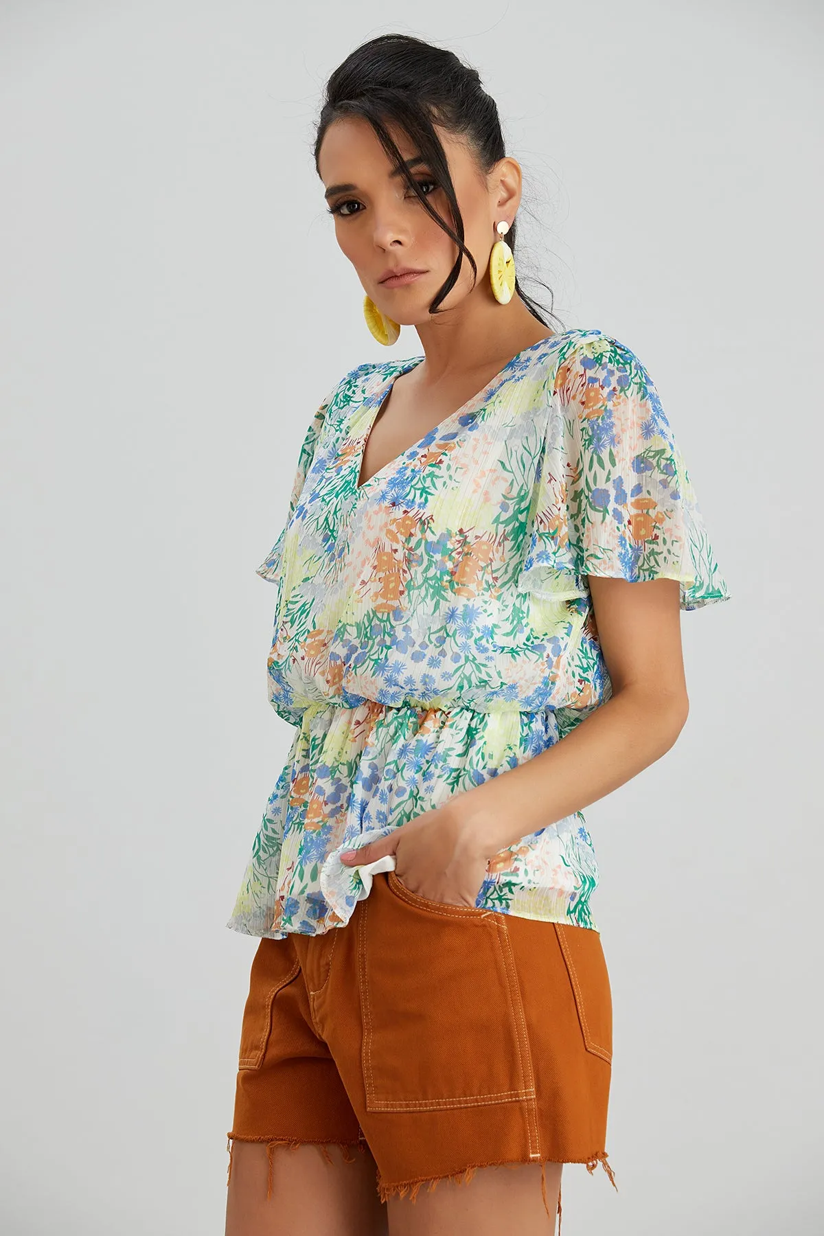 Floral print Elasticated Summer Top