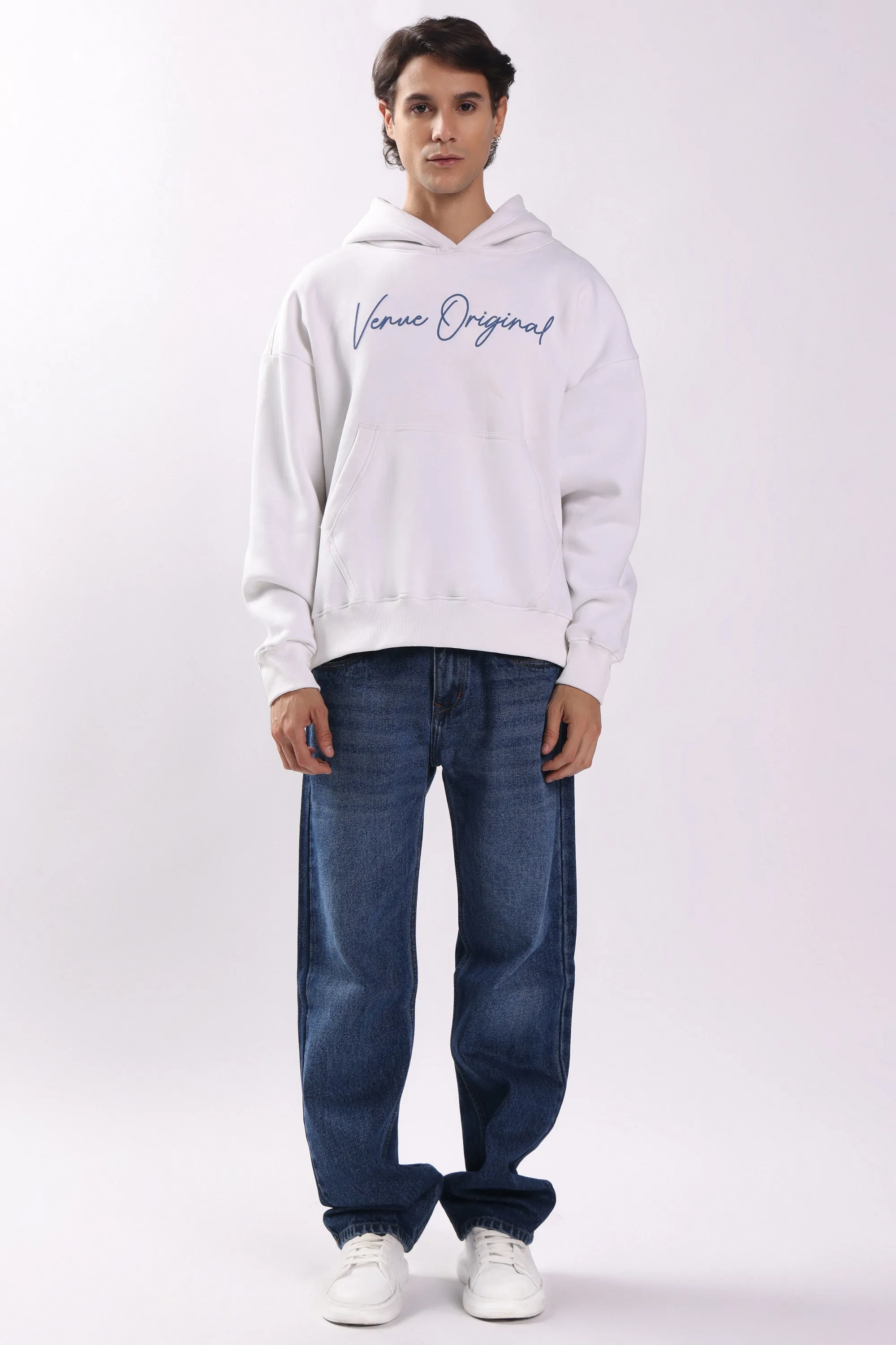 Flying Parrot Puff Print Oversized Hoodie