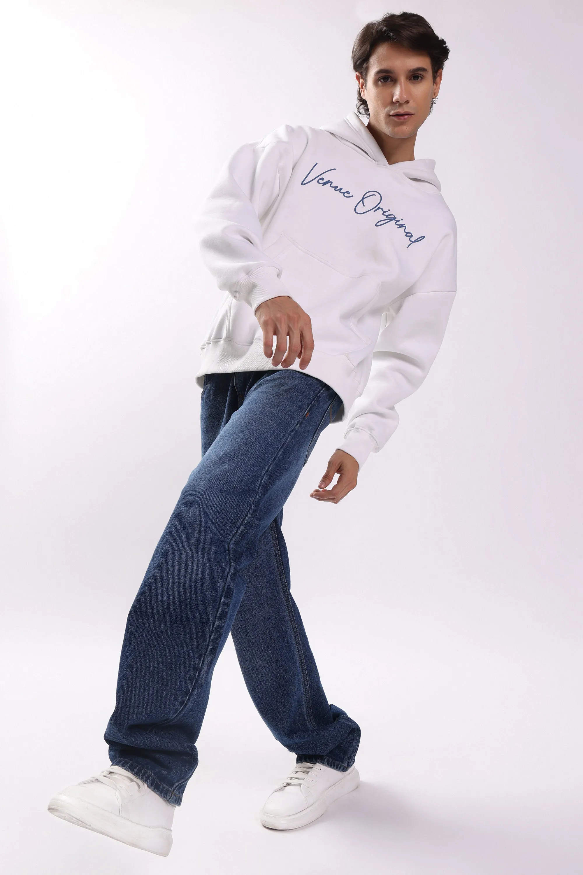 Flying Parrot Puff Print Oversized Hoodie