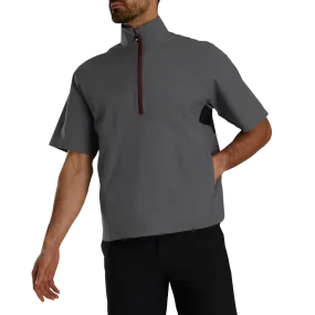 Footjoy Men's HydroLite X Short Sleeve Rain Shirt - CHARCOAL / BLACK