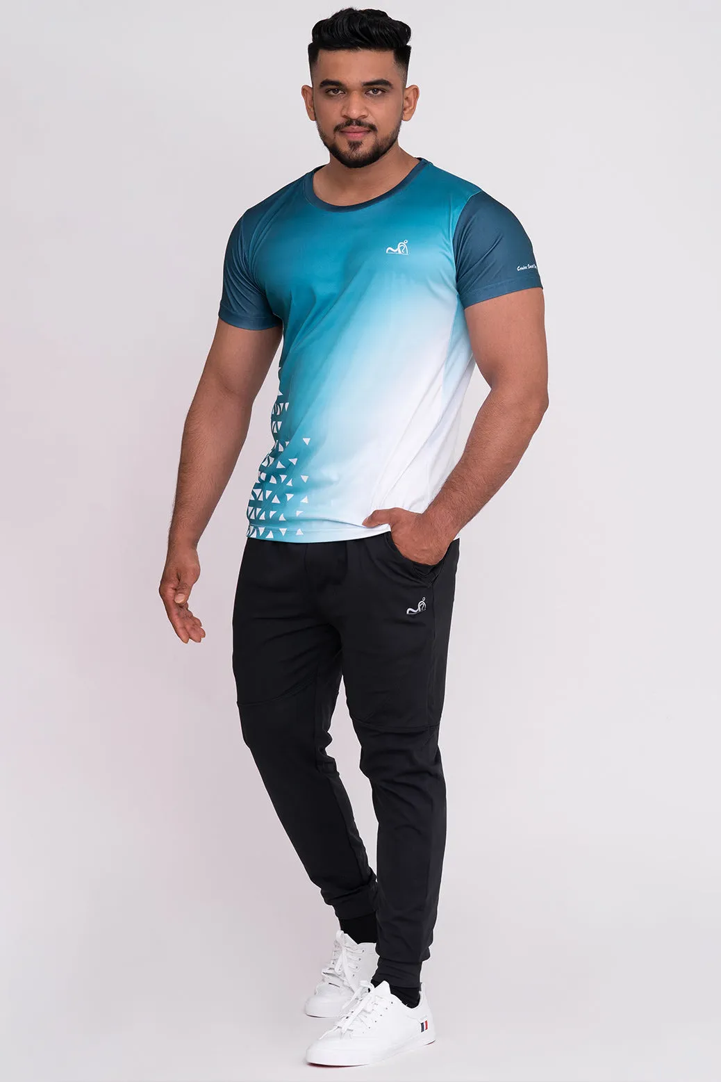 Gradient Round Neck T-Shirt Mint Green