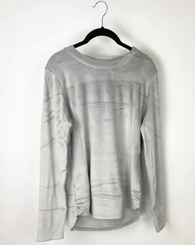 Grey Velour Like Top - Size 10/12