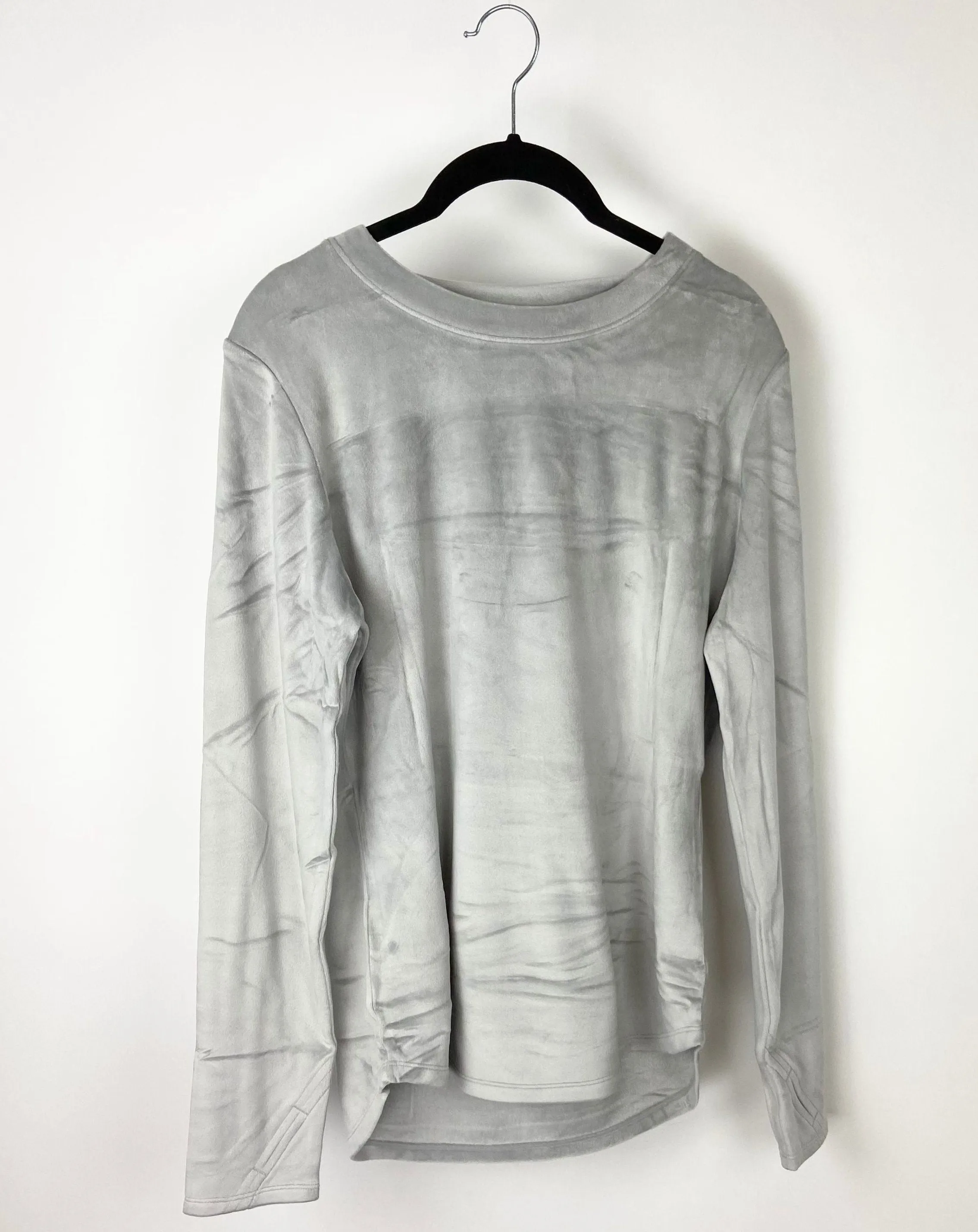 Grey Velour Like Top - Size 10/12