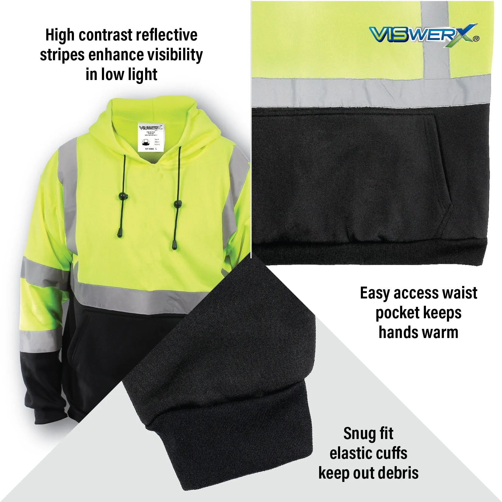 Hi-Visibility Reflective Pullover Hoodie – ANSI Class 3
