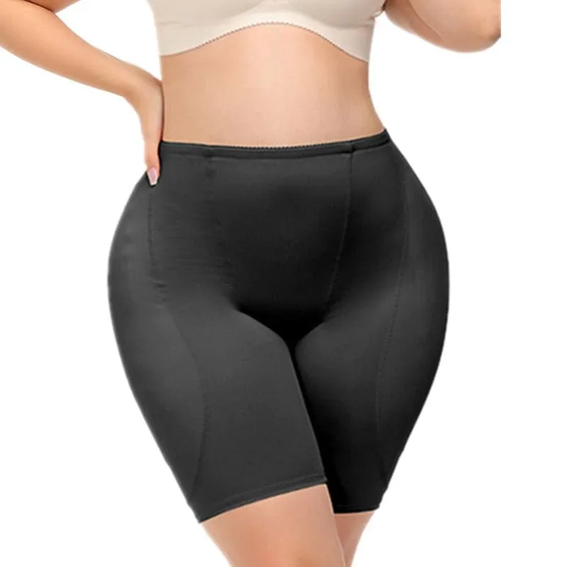 High-waisted Shapewear Shorts with Silicone Hip Pads for Crossdressers