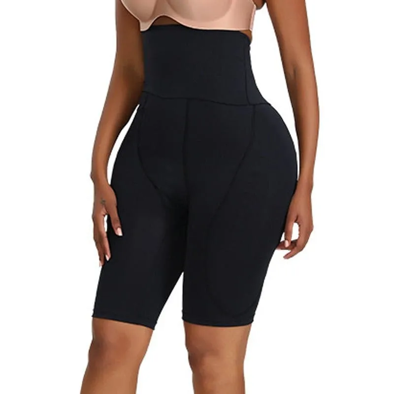 High-waisted Shapewear Shorts with Silicone Hip Pads for Crossdressers