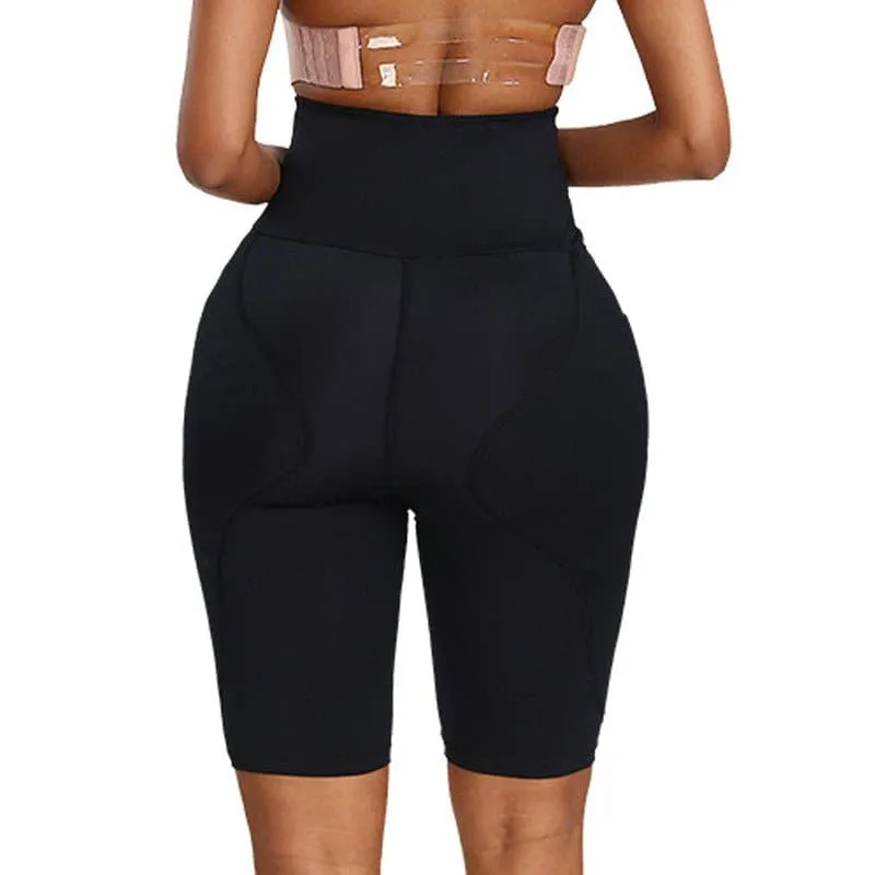 High-waisted Shapewear Shorts with Silicone Hip Pads for Crossdressers