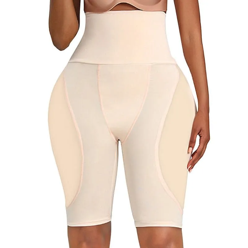 High-waisted Shapewear Shorts with Silicone Hip Pads for Crossdressers