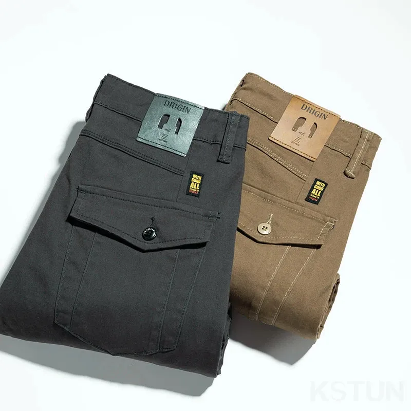 KSTUN Men's Casual Trousers Stretch Slim Pants Business Straight Fitness Fashion Daily Pants for Husband Comfortable Oversized