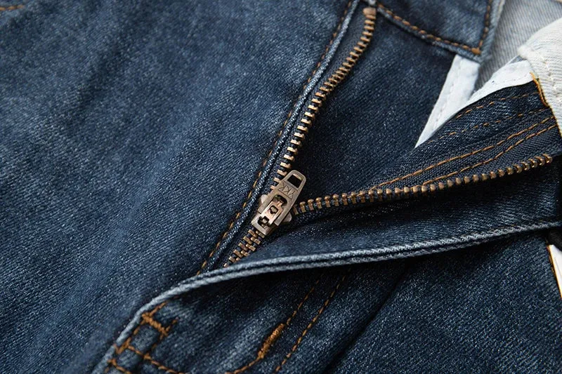 KSTUN Stretch Jeans Men Blue Slim Straight Regular Fit Casual Denim Pants Male Trousers Men's Clothing Fashion Pockets Jean Man