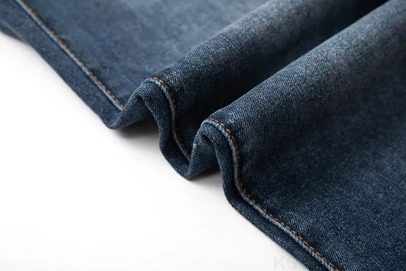 KSTUN Stretch Jeans Men Blue Slim Straight Regular Fit Casual Denim Pants Male Trousers Men's Clothing Fashion Pockets Jean Man