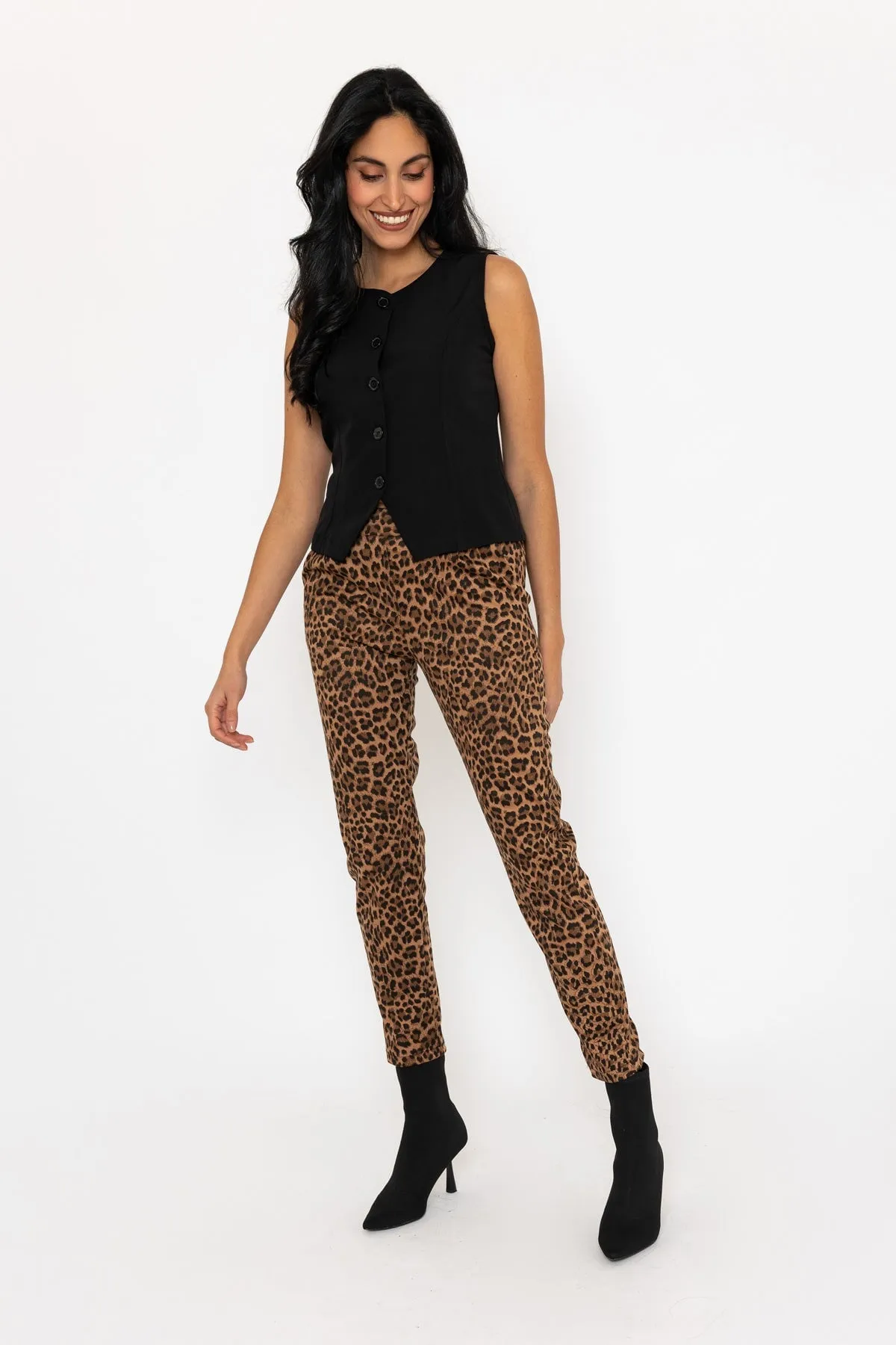 Leopard Printed Ponte Trousers