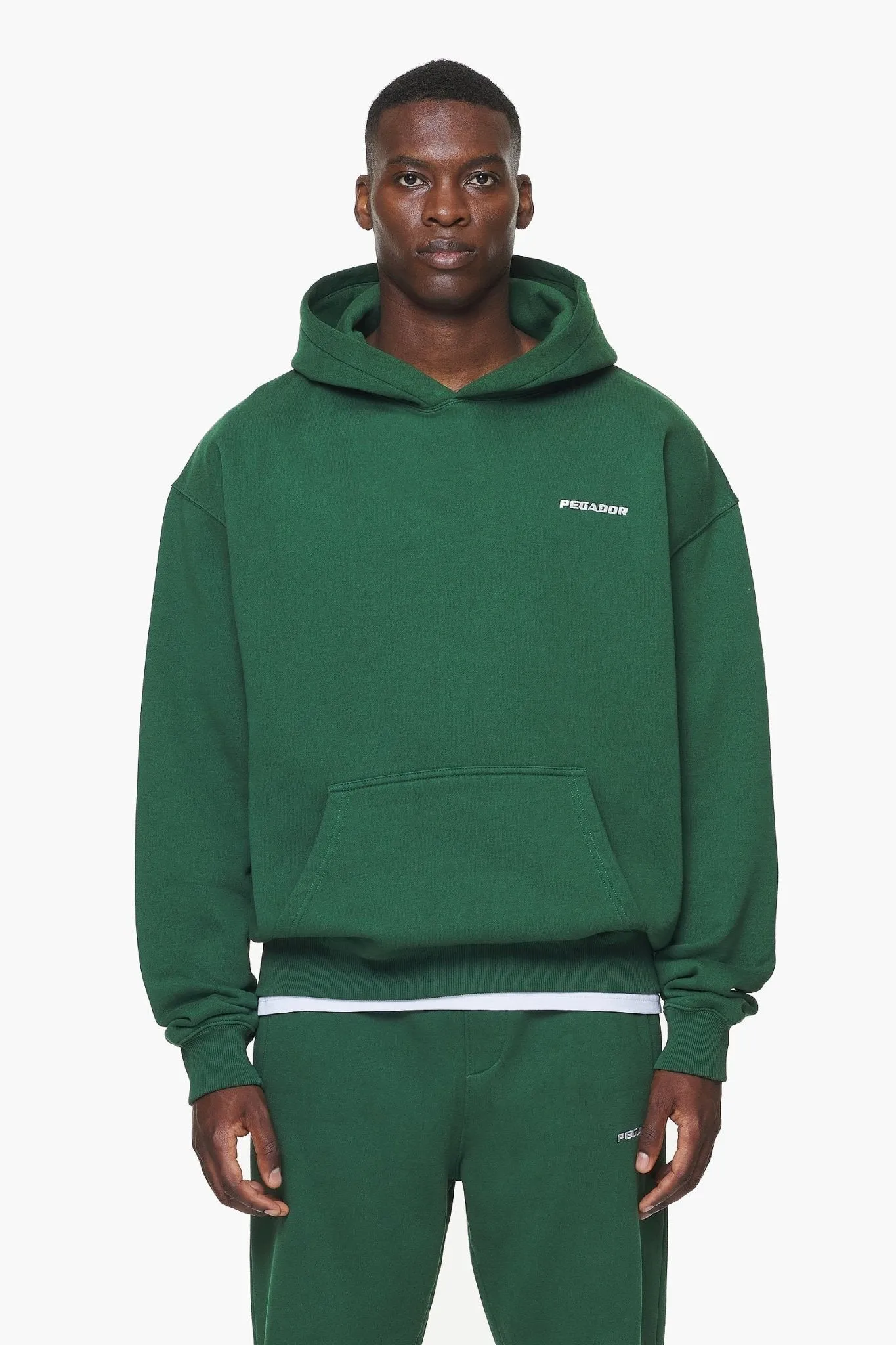 LOGO OVERSIZED HOODIE VINTAGE WASHED BRITISH GREEN
