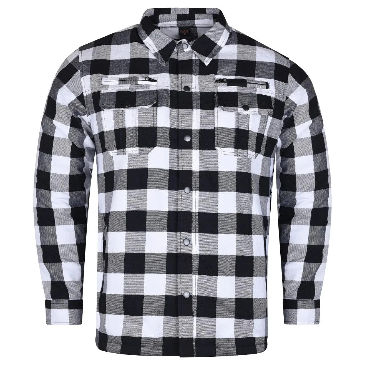 Mens Armored Motorcycle Flannel Shirt, Multiple Waterproof Storage Pockets CE Approved Armor Reinforced by Kevlar by Dupont Water Resistant