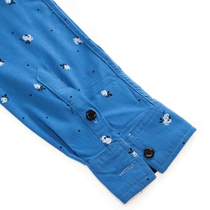 Men's Autumn Casual Cotton Long Sleeved Shirt With Print