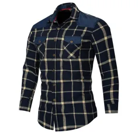 Men's Autumn Casual Plaid Long Sleeved Shirt | Plus Size