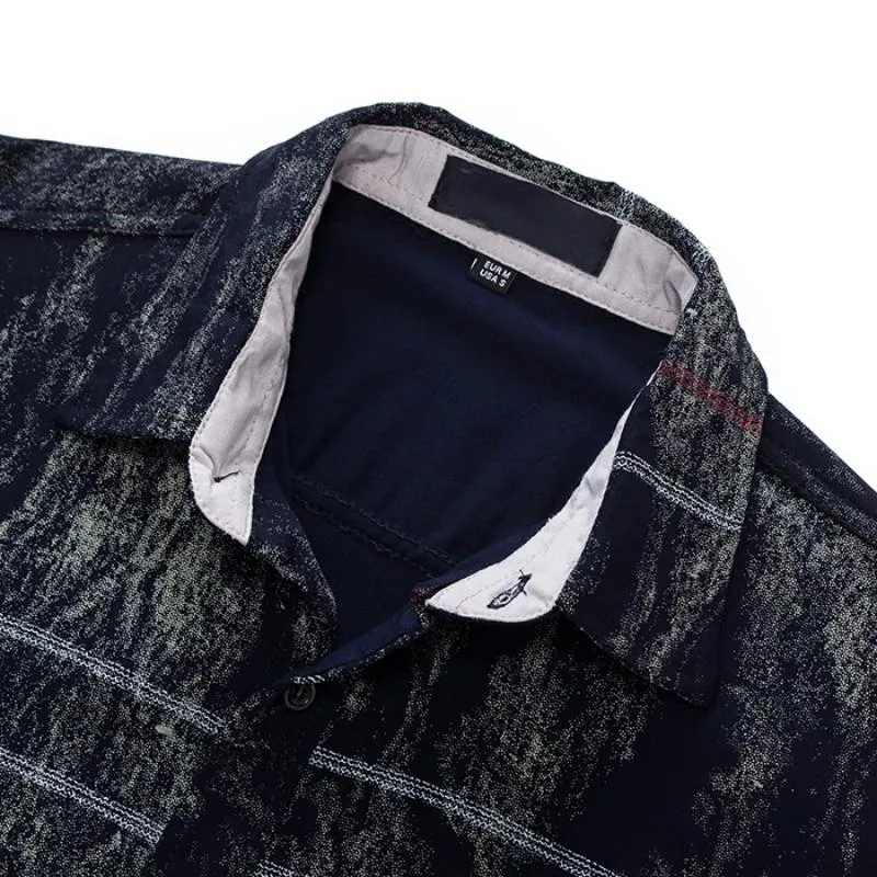 Men's Autumn Casual Printed Long Sleeved Shirt