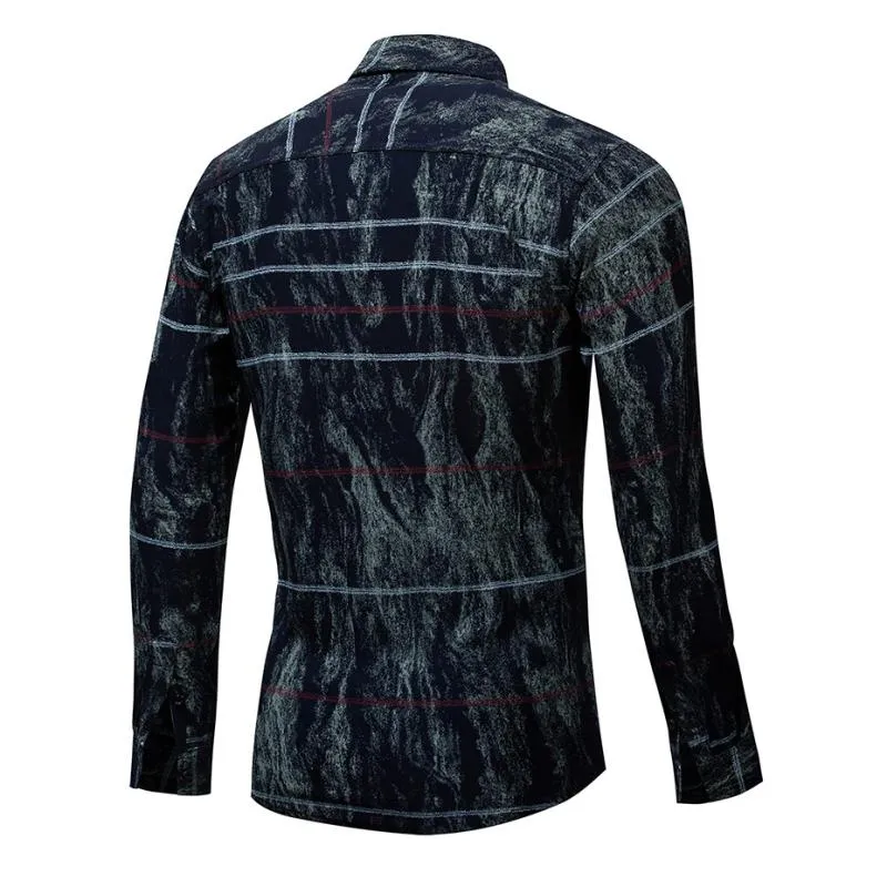Men's Autumn Casual Printed Long Sleeved Shirt