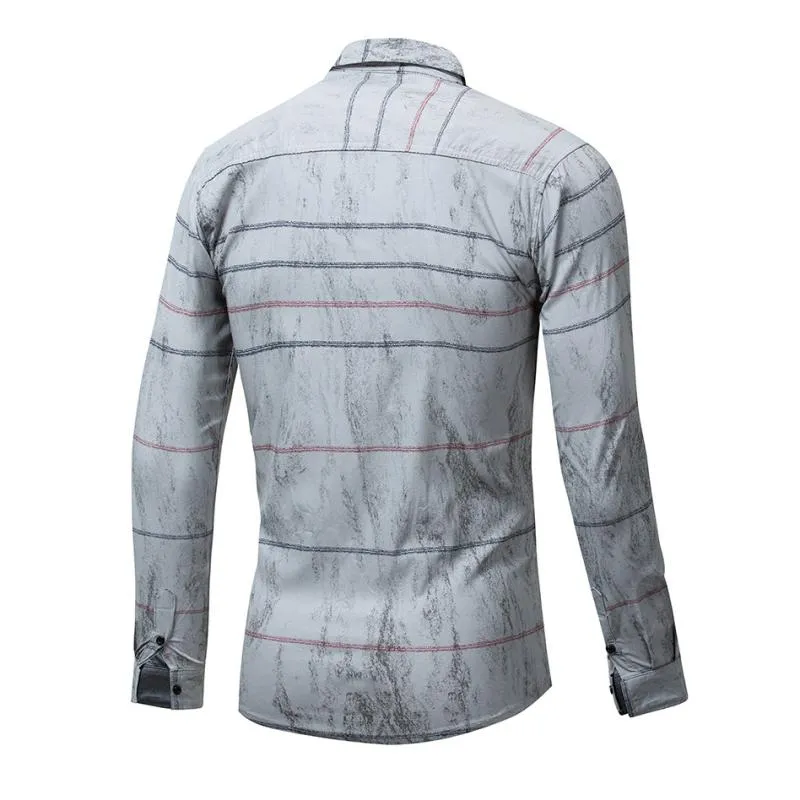 Men's Autumn Casual Printed Long Sleeved Shirt