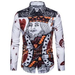 Men's Casual Long Sleeved Shirt With Print