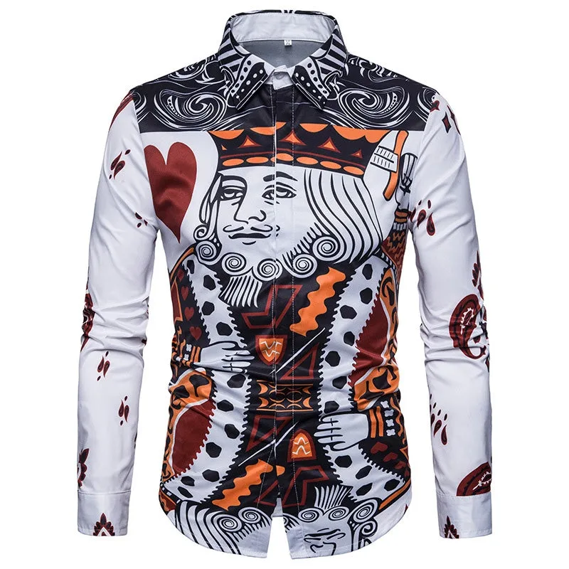 Men's Casual Long Sleeved Shirt With Print